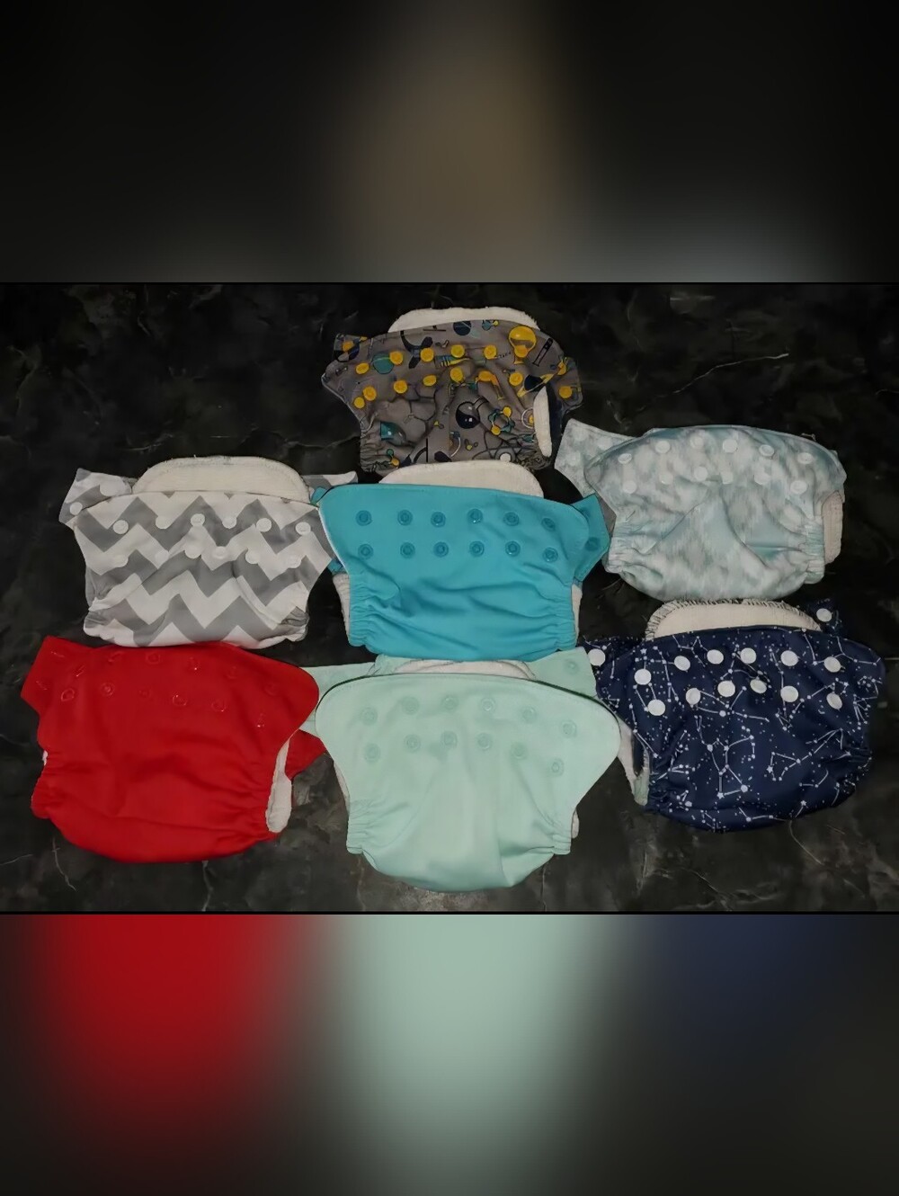 7 Baby Reusable Washable Cloth Diaper Nicki's Newborn Size AI2s AIO Infant Boy